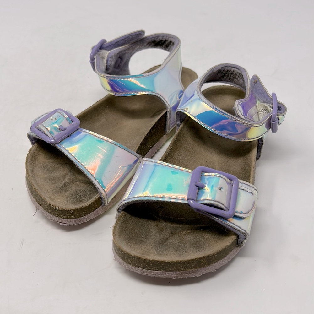 Children’s Place Purple Iridescent Buckle Sandals Girl’s Size 9